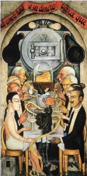 Banquete de Wall Street 1928 Diego Rivera Pinturas al óleo